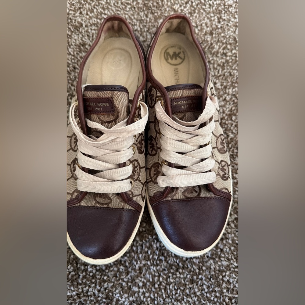 Michael Kors City Lace-Up Sneakers for Women Size 7.5 M Brown - Picture 3 of 7